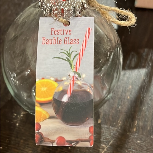 Festive Bauble Glass Drink ware SET OF 2 - Picture 3 of 10